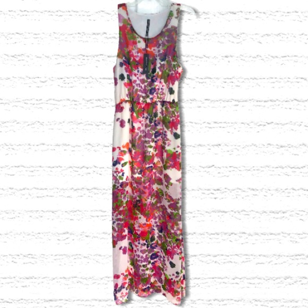 WALTER BAKER NWT W118 Maxi dress fairy Floral Marble Ivory sleeveless Medium